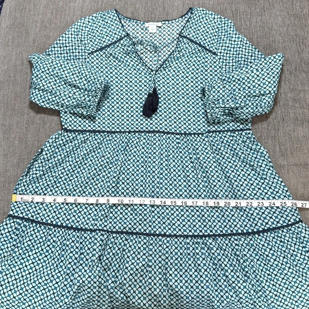 Sundance Womens Blue Cotton Boho Dress Pockets Tassel Neckline Size PS Spring‎